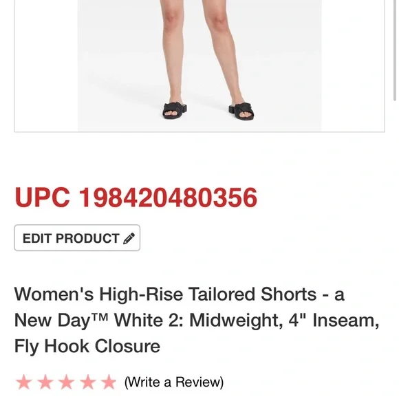 a new day Women's High Waist White Shorts - Picture 2 of 4